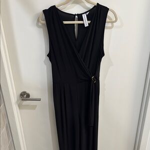 Emma & Michele Black Sleeveless Wrap Jumpsuit